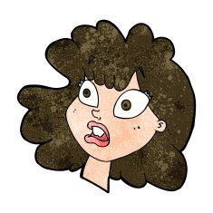 cartoon shocked female face N7