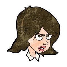 cartoon annoyed woman N157