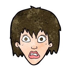cartoon frightened woman N25