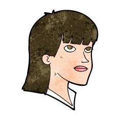 cartoon serious woman N16