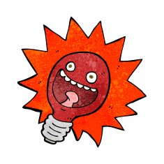 cartoon red lightbulb N6