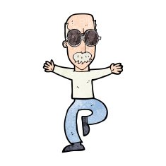 cartoon old man wearing big glasses N8