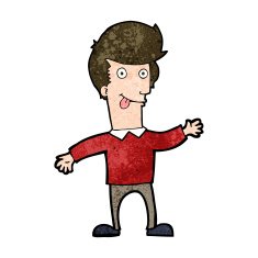 cartoon man sticking out tongue N24