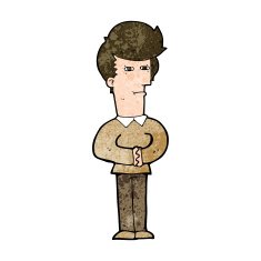 cartoon man narrowing his eyes N8