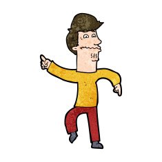 cartoon worried man pointing N23