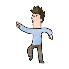 cartoon worried man pointing N24