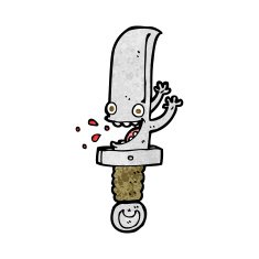 crazy knife cartoon character N8