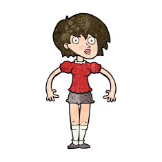 cartoon surprised woman N196