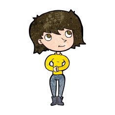 cartoon friendly woman N58