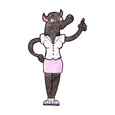 cartoon werewolf woman with idea N4