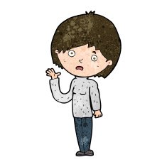 cartoon worried woman N65