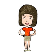 cartoon annoyed woman N159
