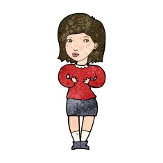 cartoon woman making excuses N15