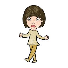 cartoon surprised woman N198