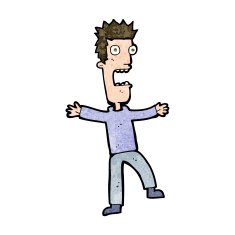 cartoon terrified man N212