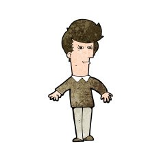 cartoon suspicious man N32
