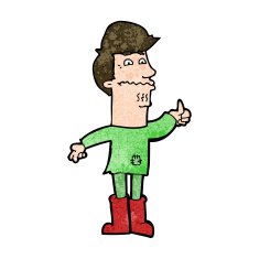 cartoon nervous man N127