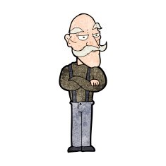 cartoon bored old man N15