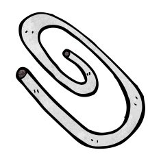 cartoon red paperclip N10