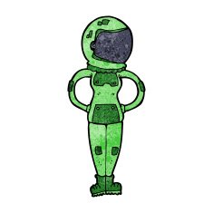 cartoon female astronaut N23