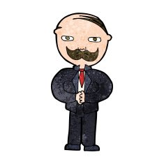 cartoon old man with mustache N22