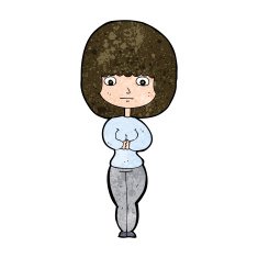 cartoon shy woman N40