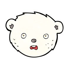 cartoon polar bear face N12
