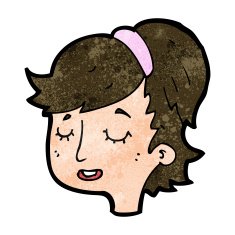 cartoon pretty female face N77