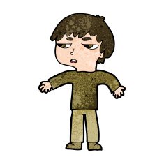 cartoon annoyed boy N31
