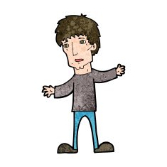 cartoon worried man N89