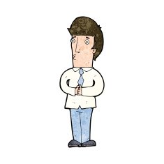cartoon nervous man N128