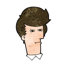 cartoon man narrowing eyes N28