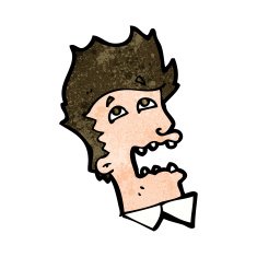 cartoon frightened man N86