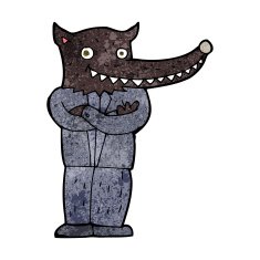 cartoon wolf man N30