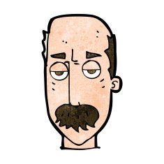 cartoon bored old man N16