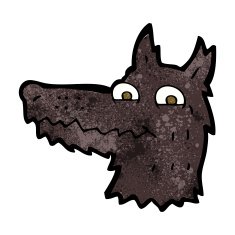 Cartoon Wolf Head N19