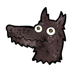 Cartoon Wolf Head N20