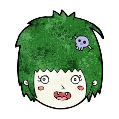 cartoon happy vampire girl face N8