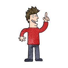 cartoon man with great new idea N8