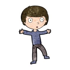 cartoon startled boy N30