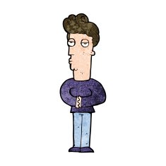 cartoon jaded man N16