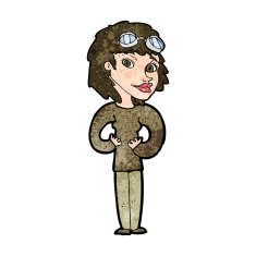 cartoon aviator woman N8