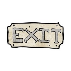 cartoon exit sign N16