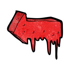 cartoon bloody pointing arrow N2