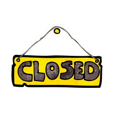 cartoon closed shop sign N8
