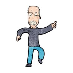 cartoon angry old man N126