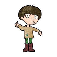 cartoon boy asking question N23