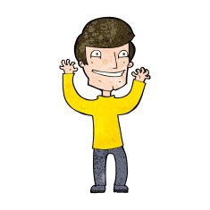 cartoon excited man N85