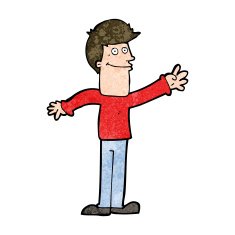 cartoon happy man waving N32