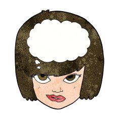 cartoon woman thinking N36
